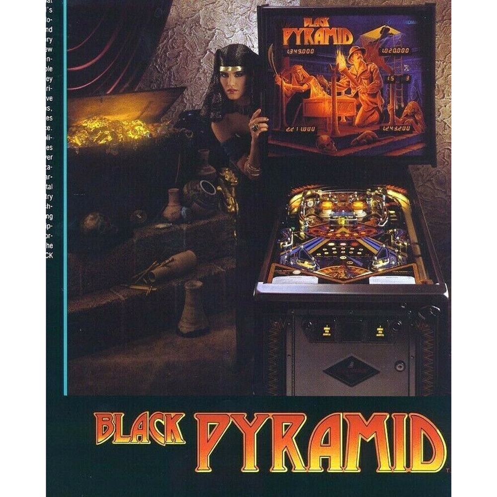 Black Pyramid Pinball Machine Flyer Original NOS 1984 Egyptian Artwork Vintage
